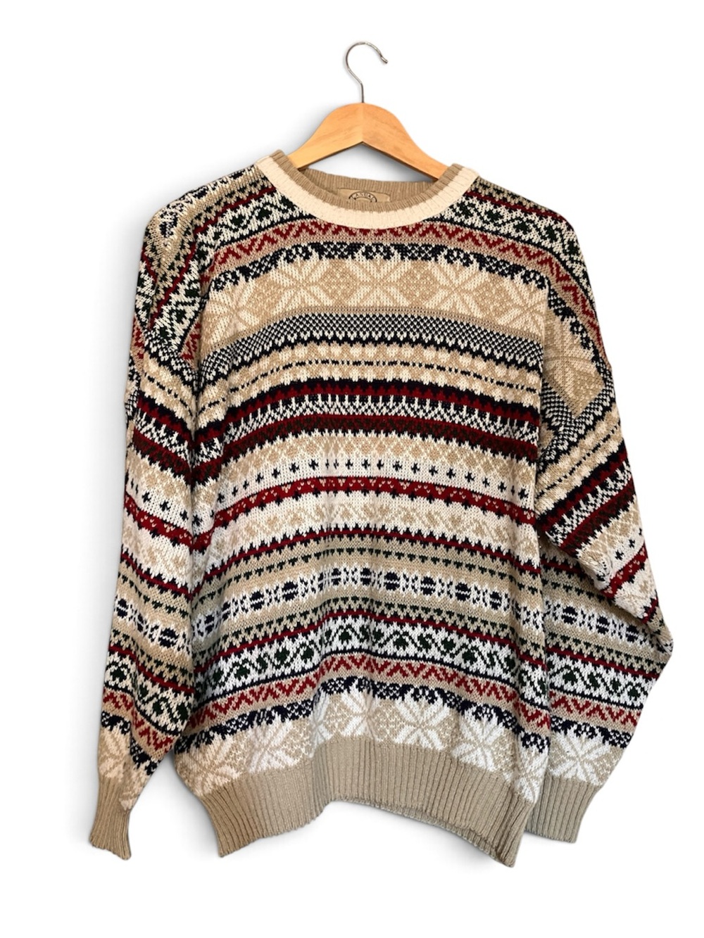 Beige Fair Isle Nordic Sweater